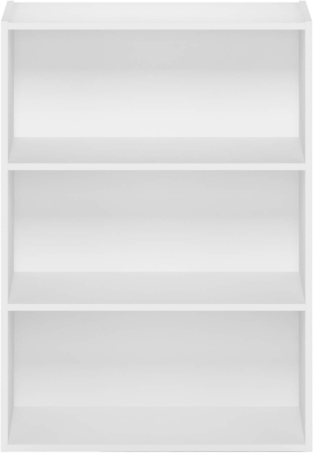 Furinno PASIR Book Shelf, 3-Tier Bookshelf, Storage Shelves Bookcase, 9.7 x 23.7 x 31.5, for Living Room, Bedroom, Home Office, Plain White - Image 9