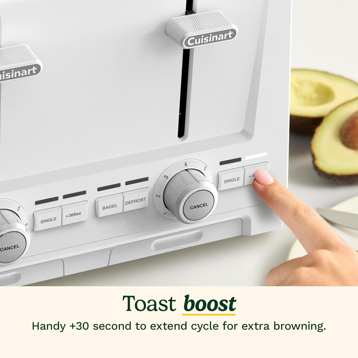 Cuisinart 4-Slice XL Slot Toaster, Extra-Wide Slots, 7 Shade Setting, White | CPT-1400, Extra-wide 4-slice slots, Bagel/Defrost/Cancel functions, High-Lift QuickView lever, Removable crumb tray - Image 10